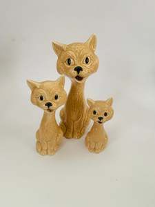 SylvaC Pottery Trio of cats
