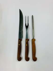 3 piece retro Midcentury Sky-line carving set