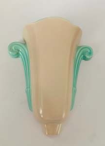 Poole Teal and Light Mushroom Wall vase