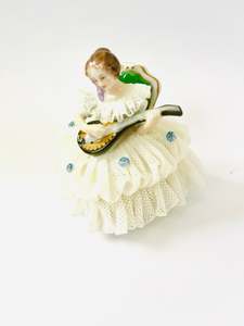 Dresden Figurine playing Mandolin