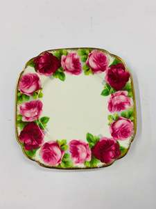 Royal Albert Old English rose square side plate