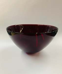 Large Orrefors Ruby red glass bowl