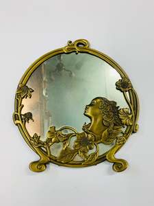 Clocks Mirrors And Frames: Art Nouveau Style brass dressing table mirror