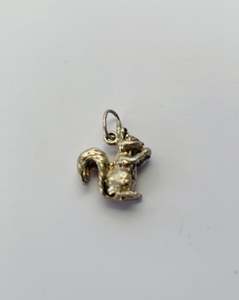 Sterling Silver Chipmunk with nut Charm