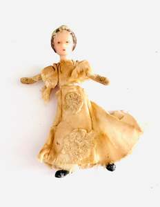Toys: Handmade Miniature Doll with silk clothing