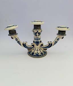 Candles: Delfts hand painted candelabra