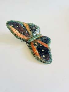 Pottery: Pottery Butterfly with Blue and Orange wings