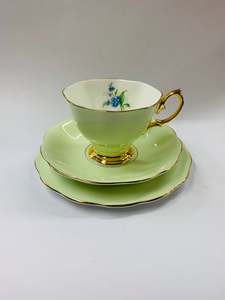Cups And Saucers: Royal Albert green floral trio