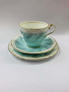 Cups And Saucers: Aynsley blue floral trio
