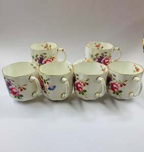 Cups And Saucers: Set 6 Royal Crown Derby posies coffee cups and saucers