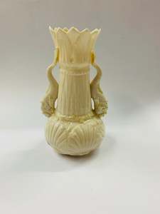 Ceramic Vases: Belleek green mark fish vase