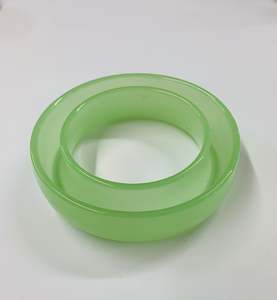 Crystal And Glass Vases: Uranium glass circle bud vase