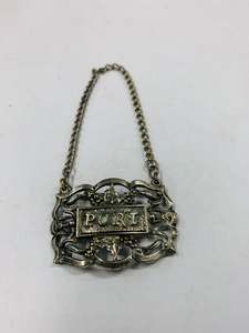 Alcohol And Tobacco: Silver plated Port decanter label