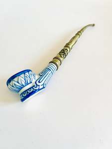 Alcohol And Tobacco: Porcelain and Metal Pipe