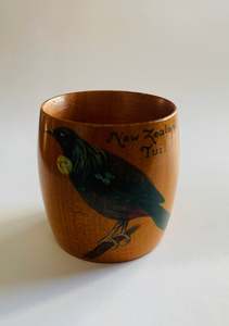 Maori Art Depot New Zealand Tui wooden napkin ring