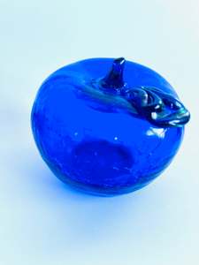 Art Glass: Blue Glass Apple