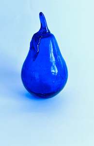 Art Glass: Blue Glass Pear