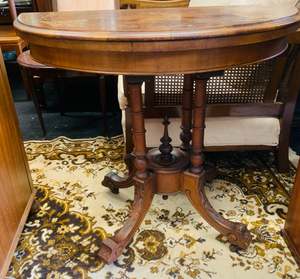 Victorian swivel top inlay games table