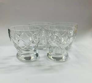 Glass And Crystal: Set of 4 large Webb Corbett crystal whisky tumblers