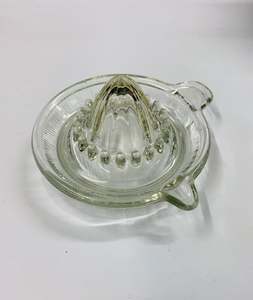 Glass And Crystal: Vintage glass lemon squeezer