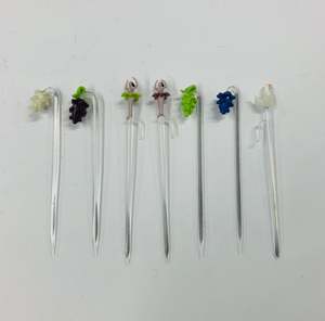 Set of 7 vintage glass swizzle sticks