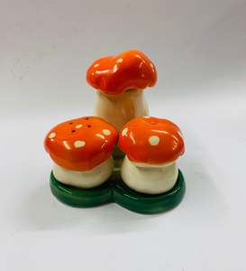 Chinaware: Ceramic Toadstool cruet set
