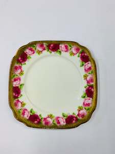 Chinaware: Royal Albert Crown china roses side plate