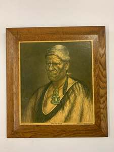 Gottfried Lindauer print of Haora Tipa Koinaki on Oak frame