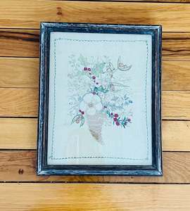 Clocks Mirrors And Frames: Framed Embroidery of a Winter Bouquet