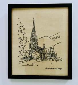 Clocks Mirrors And Frames: Framed Embroidery of The First Church in Otago