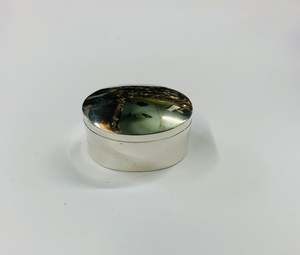Sterling silver oval pill box
