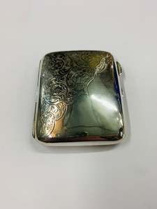 Brass And Metalware: Sterling silver cigarette case