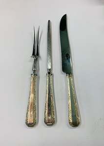 Brass And Metalware: Rodd Silver plated carving set