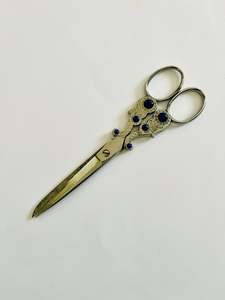 Brass And Metalware: Decorative Scissors with Lapis Lazuli in Handles
