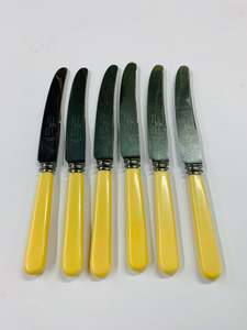 Set of 6 bone handle dinner knives