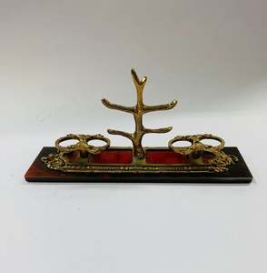 Brass And Metalware: Victorian style brass ring tree and jewellery holder