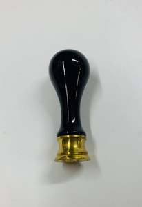 Antique ceramic and brass seal with stylised E