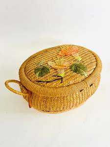 Home Decor: Woven Ratan Oval Sewing Box