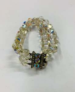 Vintage crystal triple strand bracelet