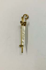 Jewellery: Vintage umbrella brooch with mother of Pearl