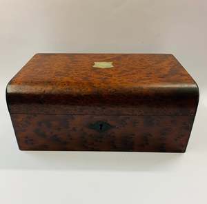 Antique mottled wood jewellery box