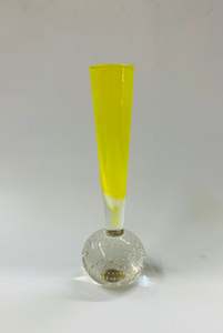 Yellow bubble base bud vase