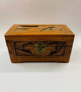 Camphor wood carved jewellery box