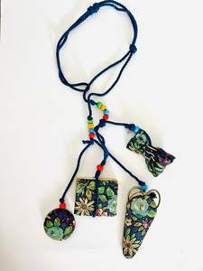 Blue fabric Chatelaine