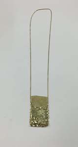 Retro silver tone chain purse