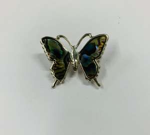 Vintage Paua shell butterfly brooch