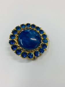 Vintage blue stone brooch