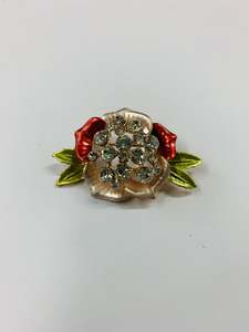 Vintage enamel flower brooch