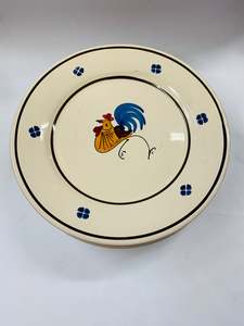 Pottery: Set of 6 Italian Lamas pottery rooster plates