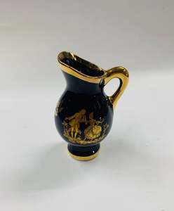 Limoges cobalt blue and gold jug